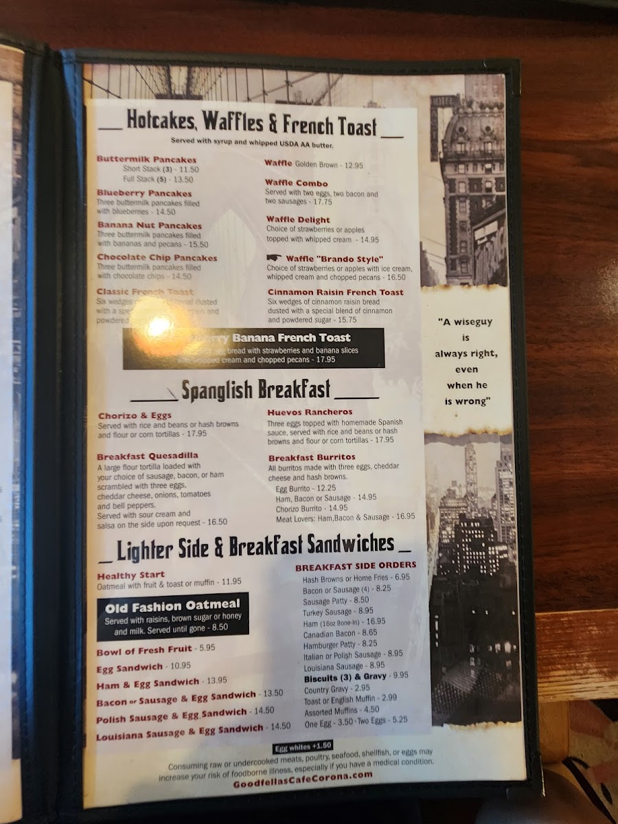 Goodfellas Cafe Menu - Image 5